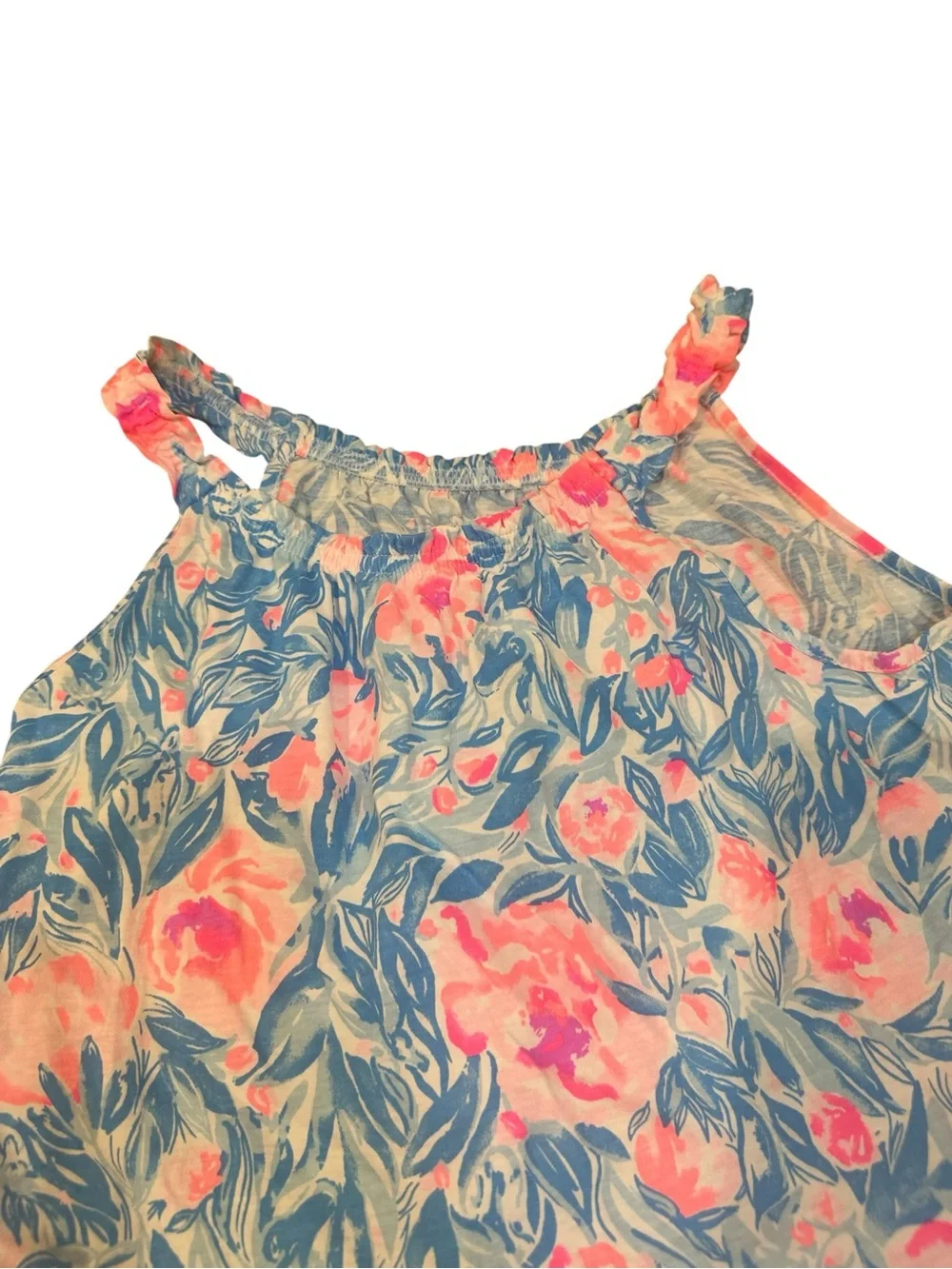 Lilly Pulitzer Girls Floral Sundress Pink and Blue Size Large (8-10)